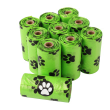 Resíduos biodegradáveis, papel extra grosso compostável e sacos de cocô de cachorro com cheiro de amido de milho, pretos e fortes, para cães de estimação